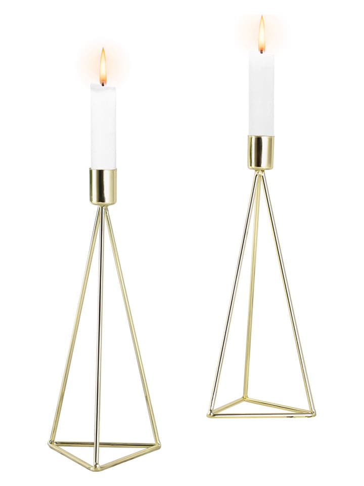 Echtwerk Świeczniki (2 szt.) "Diamond" w kolorze złotym - dł. 24,5 cm rozmiar: onesize
