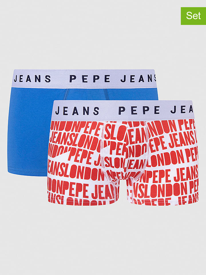 Pepe Jeans Bokserki (2 pary) w kolorze czerwonym i niebieskim rozmiar: XL