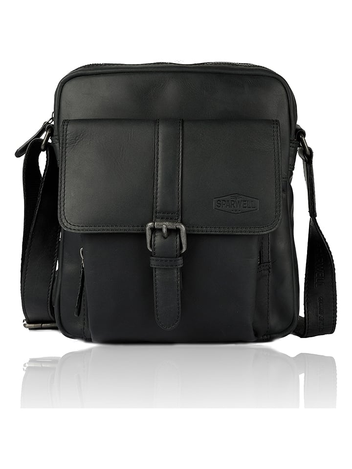 Bellicci Skórzana torebka "Karl" w kolorze czarnym - 24 x 27 x 8,5 cm rozmiar: onesize