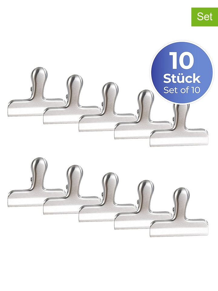 Wenko Klamry zamykające (10 szt.) w kolorze srebrnym - 7,6 x 6,3 cm rozmiar: onesize