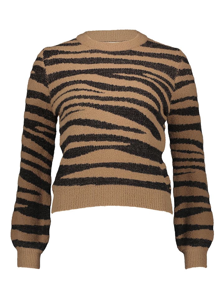 JDY Sweter w kolorze brązowo-czarnym rozmiar: M