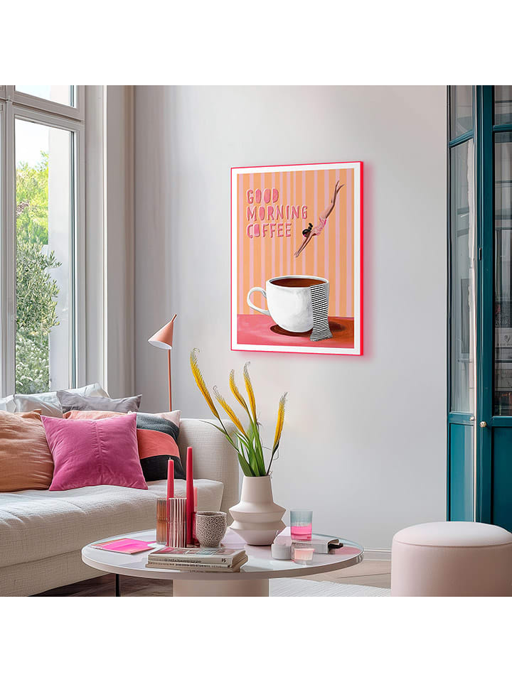 Orangewallz Druk artystyczny "Good Morning Coffee" w ramce rozmiar: 50x70 cm