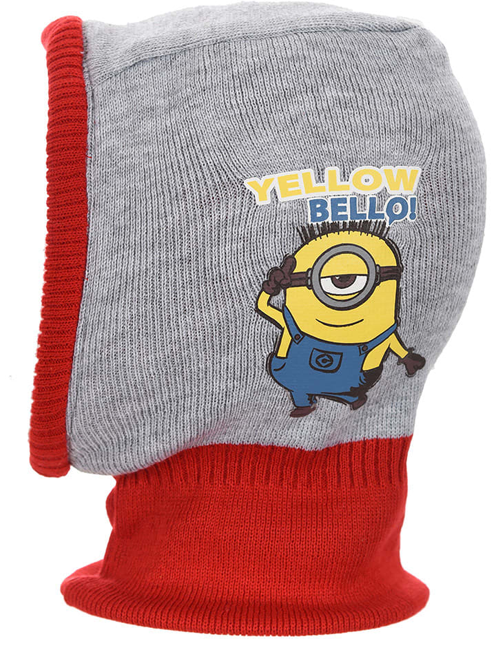 Minions Kominiarka "Minionki" w kolorze czerwono-szarym rozmiar: onesize