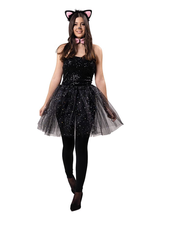 Party x People 3-częściowy kostium "Kitty" w kolorze czarnym rozmiar: onesize