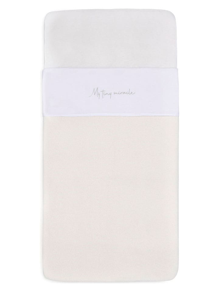 Jollein Prześcieradło "My Tiny Miracle" w kolorze kremowo-oliwkowym - 150 x 120 cm rozmiar: onesize