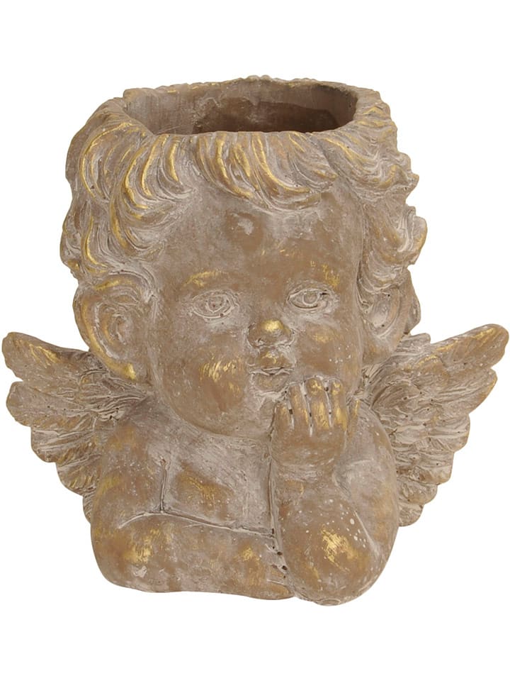 POSIWIO Doniczka "Angel Head" w kolorze złotym - 19 x 18 x 14,5 cm rozmiar: onesize
