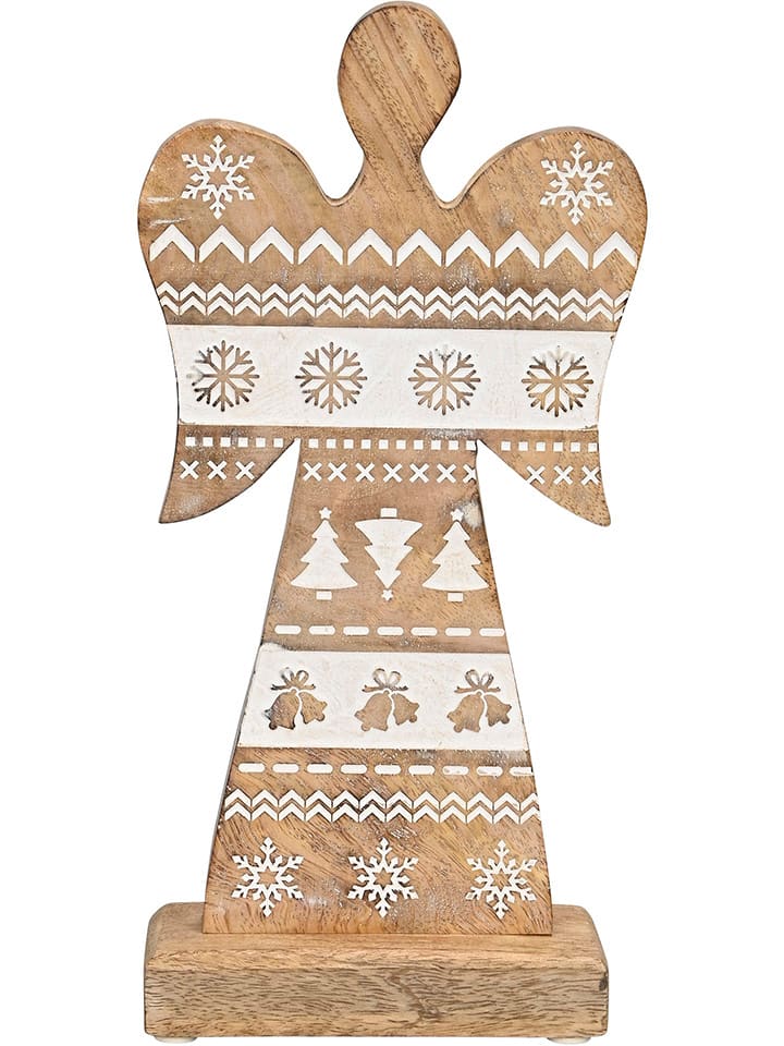 POSIWIO Figurka dekoracyjna "Angel" w kolorze beżowym - 13,5 x 27 x 5 cm rozmiar: onesize