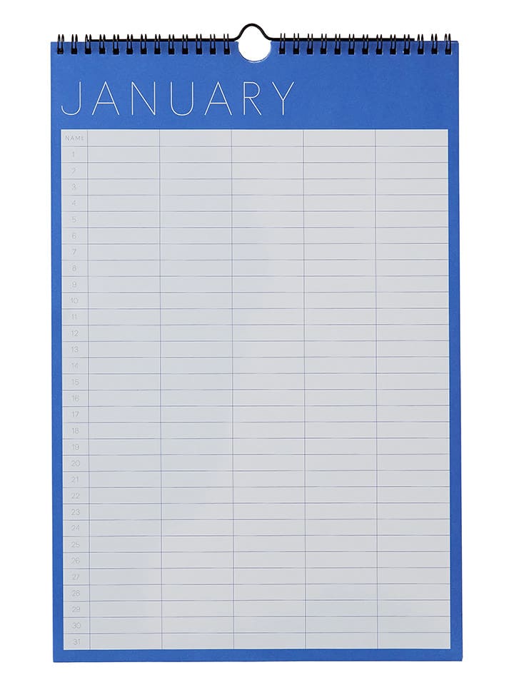 Design Letters Planer w kolorze niebieskim - 25 x 39 cm rozmiar: onesize