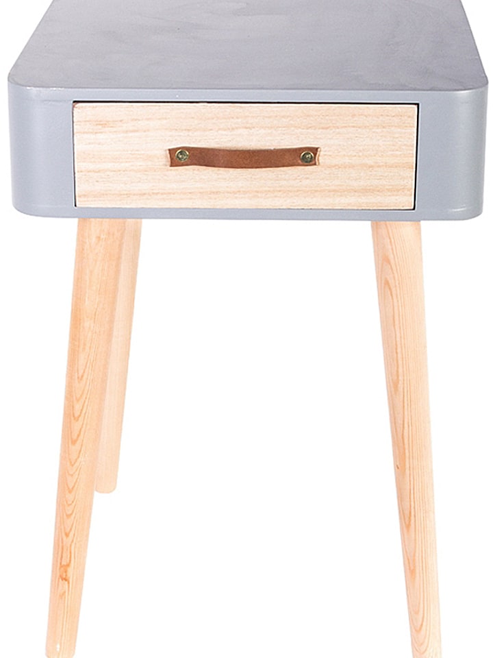 THE HOME DECO FACTORY Stolik nocny w kolorze szarym - 38 x 48 x 38 cm rozmiar: onesize