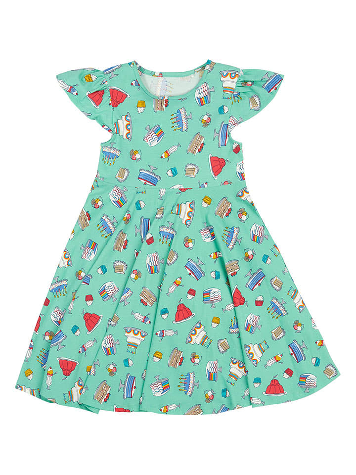 Frugi Sukienka "Morwenna" w kolorze miętowo-czerwonym rozmiar: 116/122