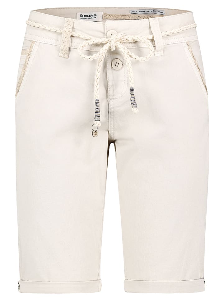 Sublevel Bermudy "Sublevel" w kolorze kremowym rozmiar: XS