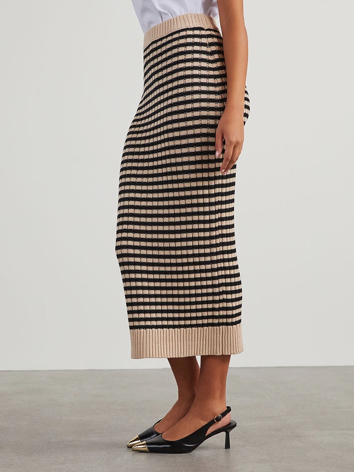 Milan Kiss Spódnica w kolorze beżowo-czarnym rozmiar: L