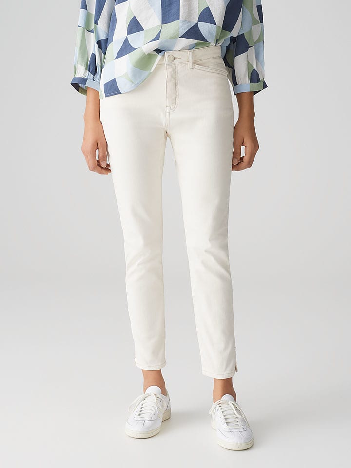 OPUS Dżinsy "Elma" - Slim fit - w kolorze białym rozmiar: 34/L28