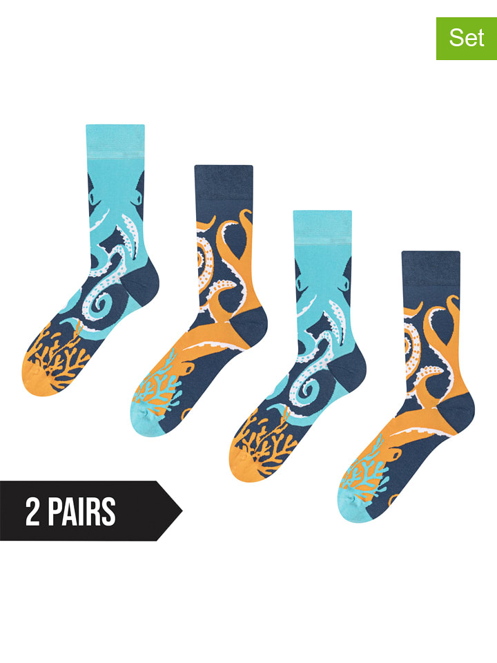 Dedoles Skarpety (2 pary) w kolorze granatowo-turkusowym rozmiar: 39-42