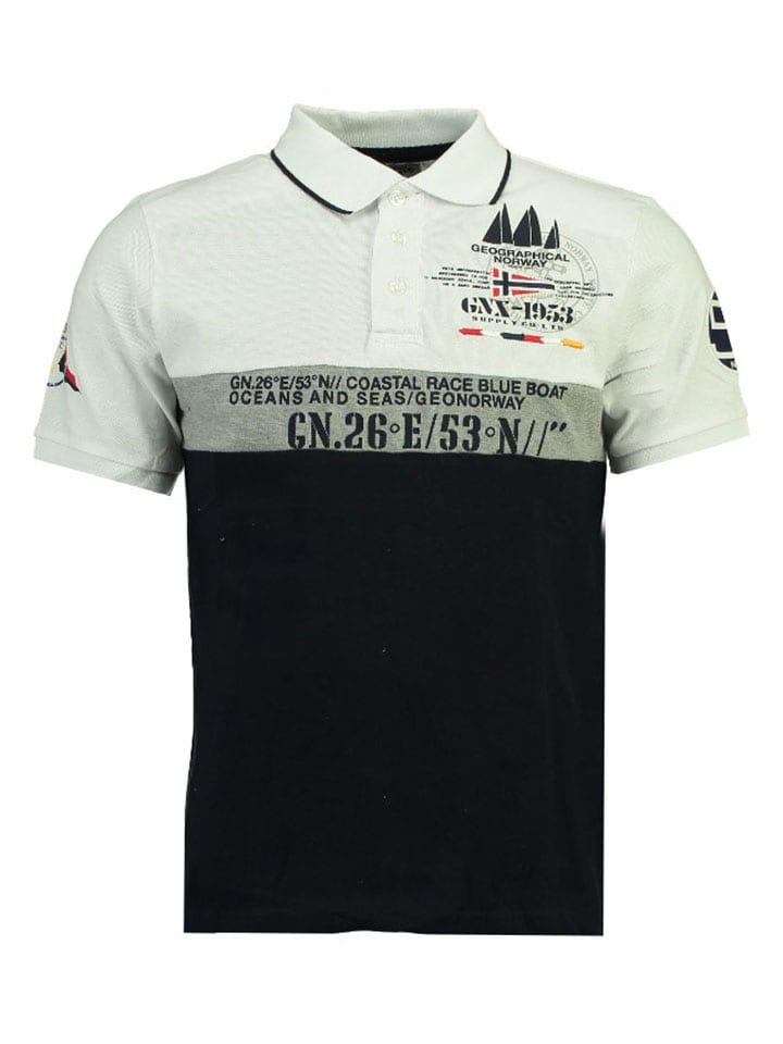 Geographical Norway Koszulka polo "Kassovitz" w kolorze czarno-białym rozmiar: 152