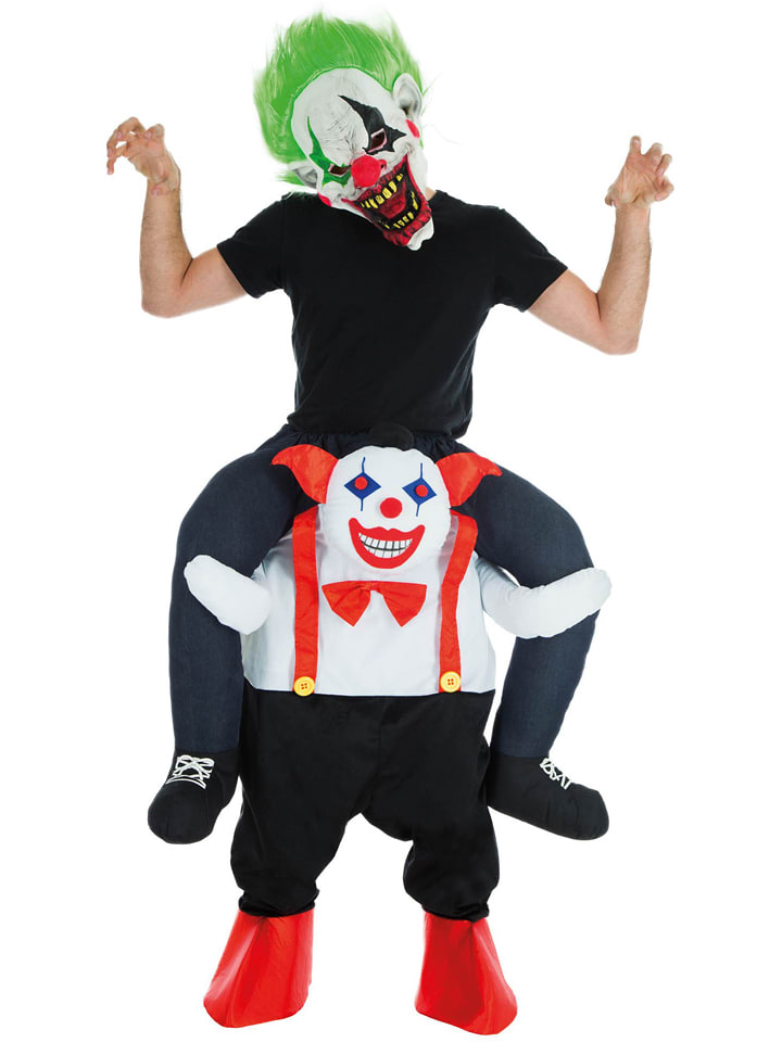 CHAKS Kombinezon kostiumowy "Carry me freaky clown" w kolorze granatowym ze wzorem rozmiar: onesize