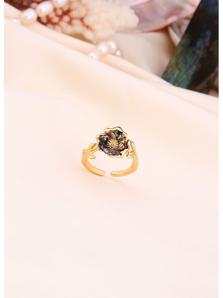 L'Atelier de Gaia Pozłacany pierścionek z masą perłową rozmiar: onesize