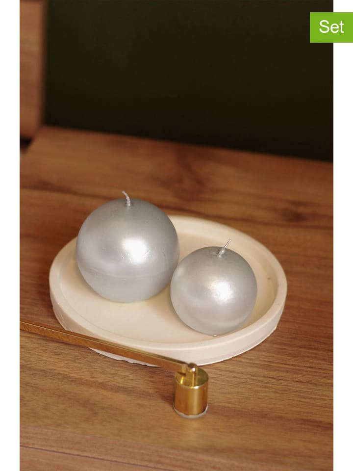 Lucky Bees Świece (2 szt.) w kolorze srebrnym rozmiar: onesize