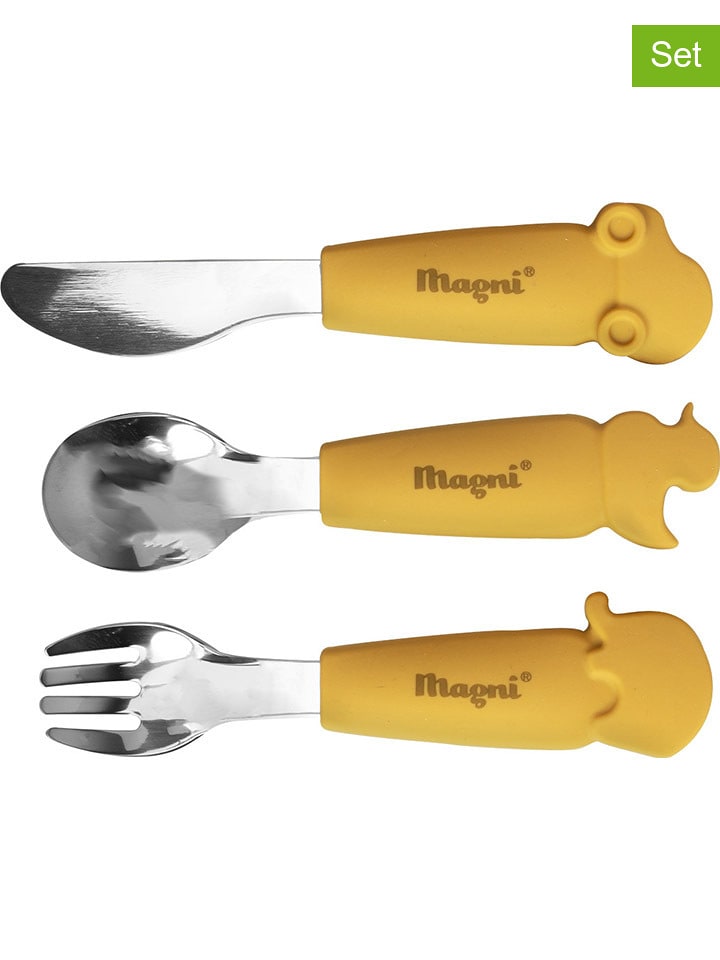 Magni 3-częściowy zestaw sztućców w kolorze żółtym rozmiar: onesize