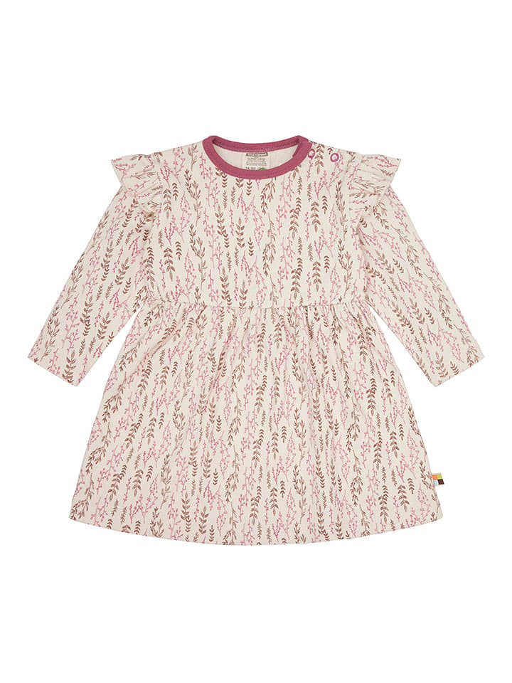 loud + proud Sukienka w kolorze beżowo-czerwonym rozmiar: 122/128