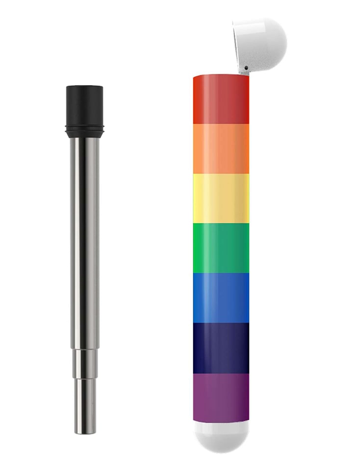 Lund Słomka stalowa "Skittle" w kolorze srebrnym ze wzore - dł. 11,5 rozmiar: onesize