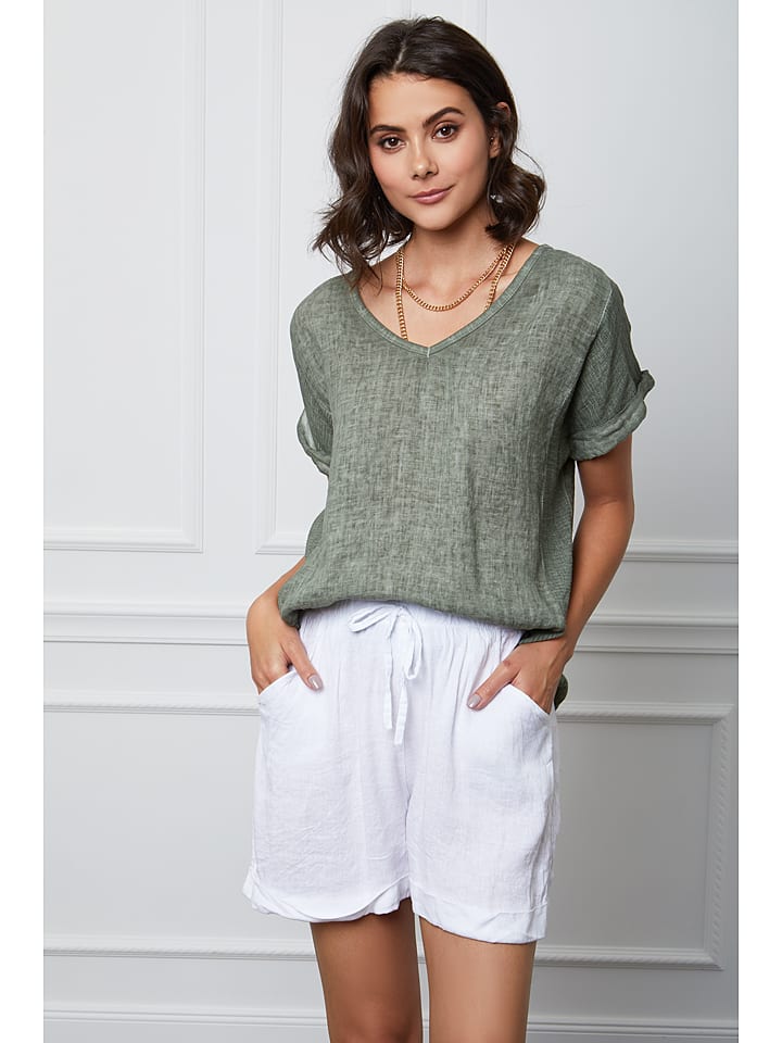 Fleur de Lin Lniana koszulka "Fabius" w kolorze khaki rozmiar: XXL