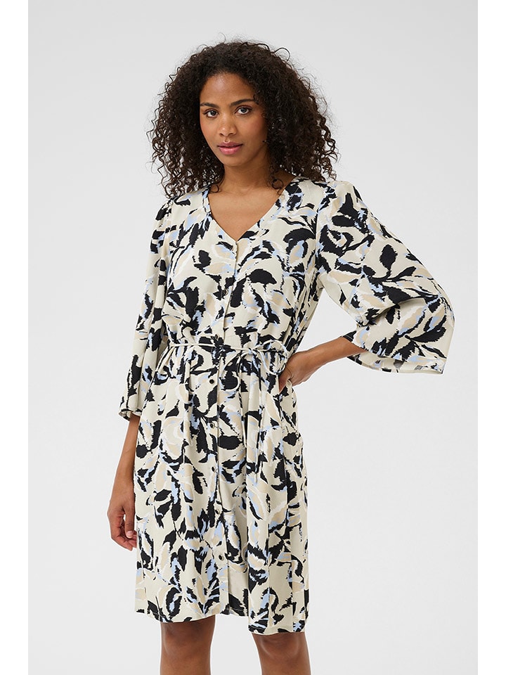 Kaffe Sukienka w kolorze beżowo-czarnym rozmiar: 46