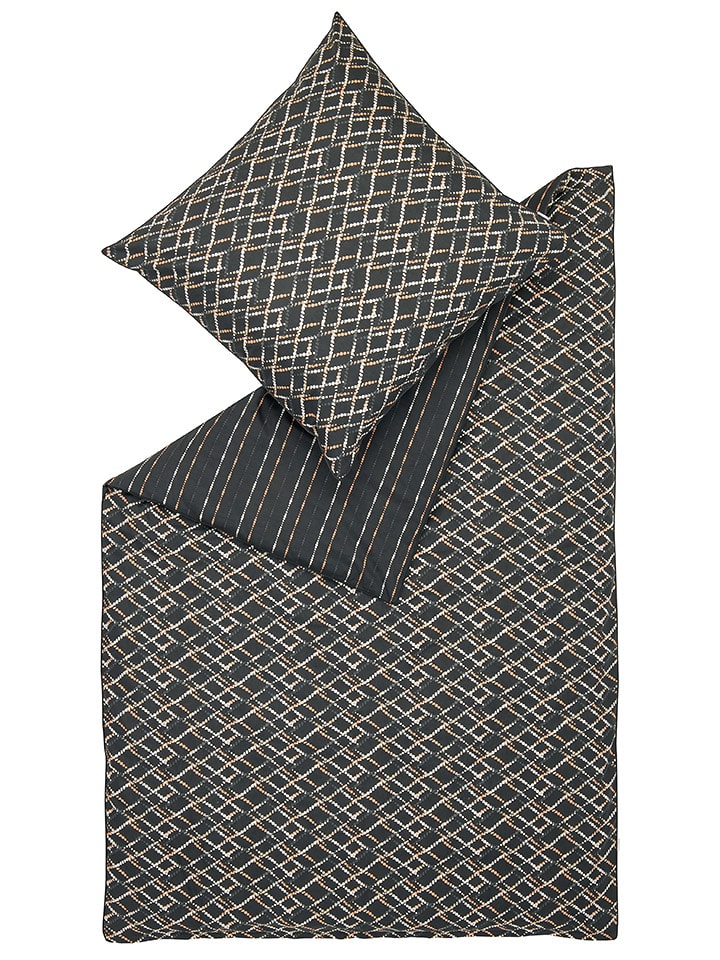 ESPRIT Komplet pościeli satynowej "Dora" w kolorze czarnym rozmiar: 135x200 cm