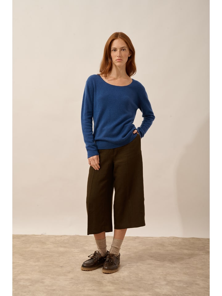 Just Cashmere Kaszmirowy sweter "Fiona" w kolorze niebieskim rozmiar: S