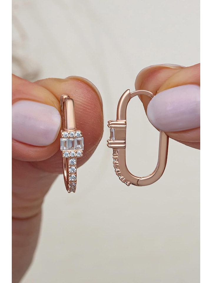 Lodie Silver Srebrne kolczyki-kreole z cyrkoniami rozmiar: onesize