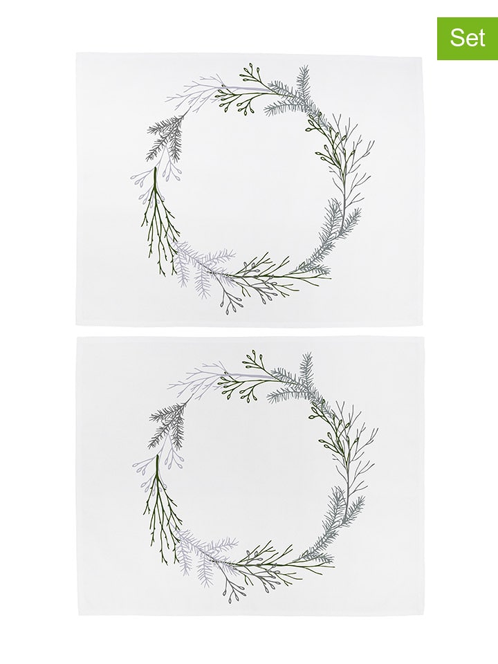 Butter Kings Podkładki (2 szt.) w kolorze biało-zielono-szarym - 35 x 45 cm rozmiar: onesize