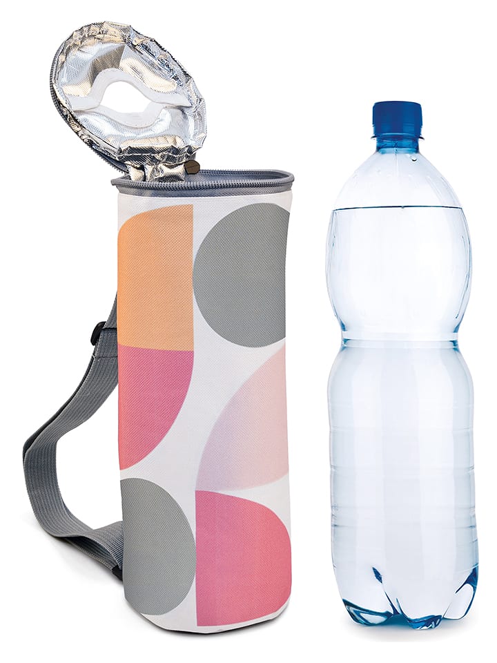 IRIS Barcelona Torba termiczna w kolorze białym ze wzorem na butelkę - wys. 28 x Ø 10 cm rozmiar: onesize