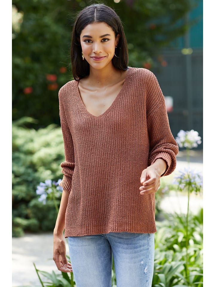 Milan Kiss Sweter w kolorze brązowym rozmiar: L