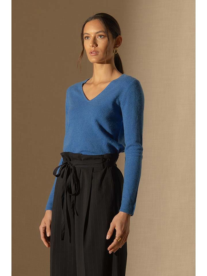 Perfect Cashmere Kaszmirowy sweter w kolorze niebieskim rozmiar: S