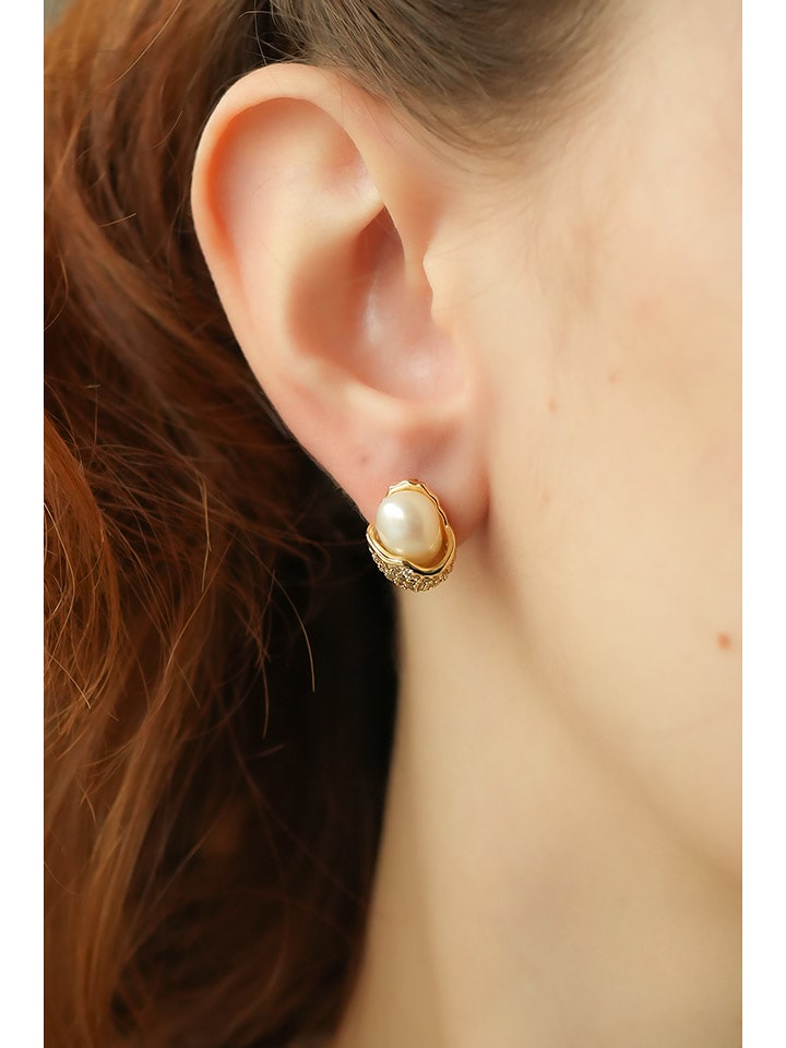 Pierres delicates Kolczyki-wkrętki w kolorze białym z perłami rozmiar: onesize