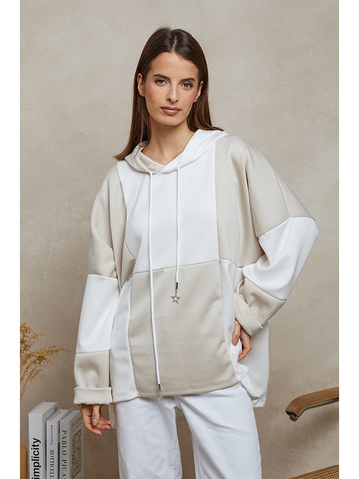 Plume Bluza "Azika" w kolorze beżowo-białym rozmiar: S