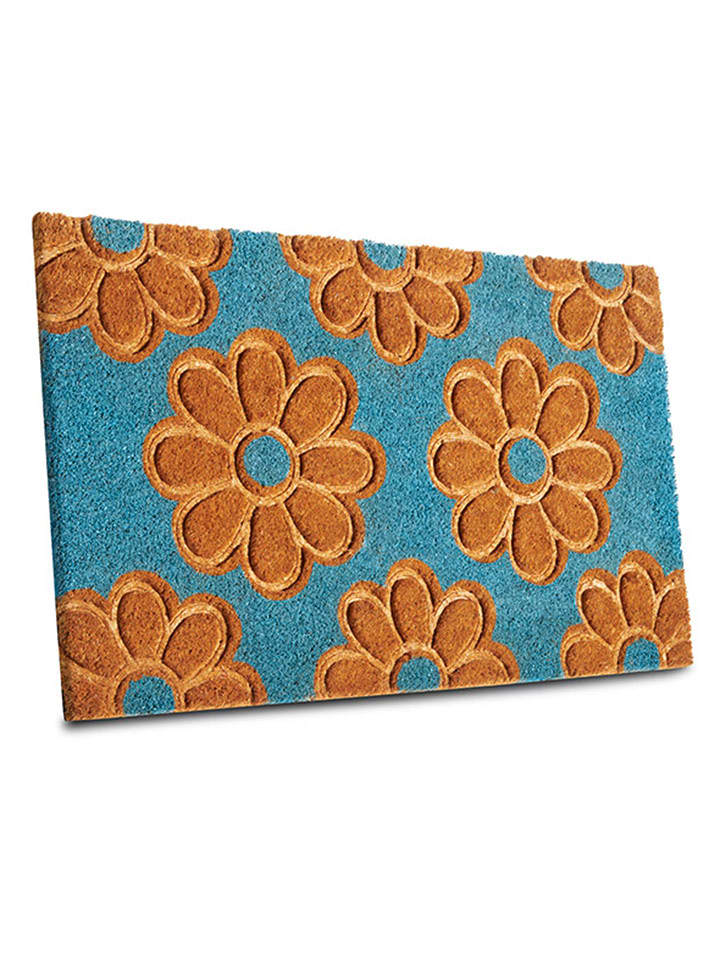 Hanse Home Wycieraczka w kolorze błękitno-jasnobrązowym z włókna kokosowego rozmiar: 45x75 cm