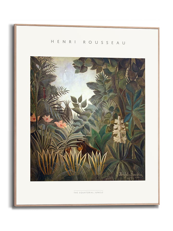 Orangewallz Druk artystyczny "Henri Rousseau - Jungle" w ramce rozmiar: 40x50 cm