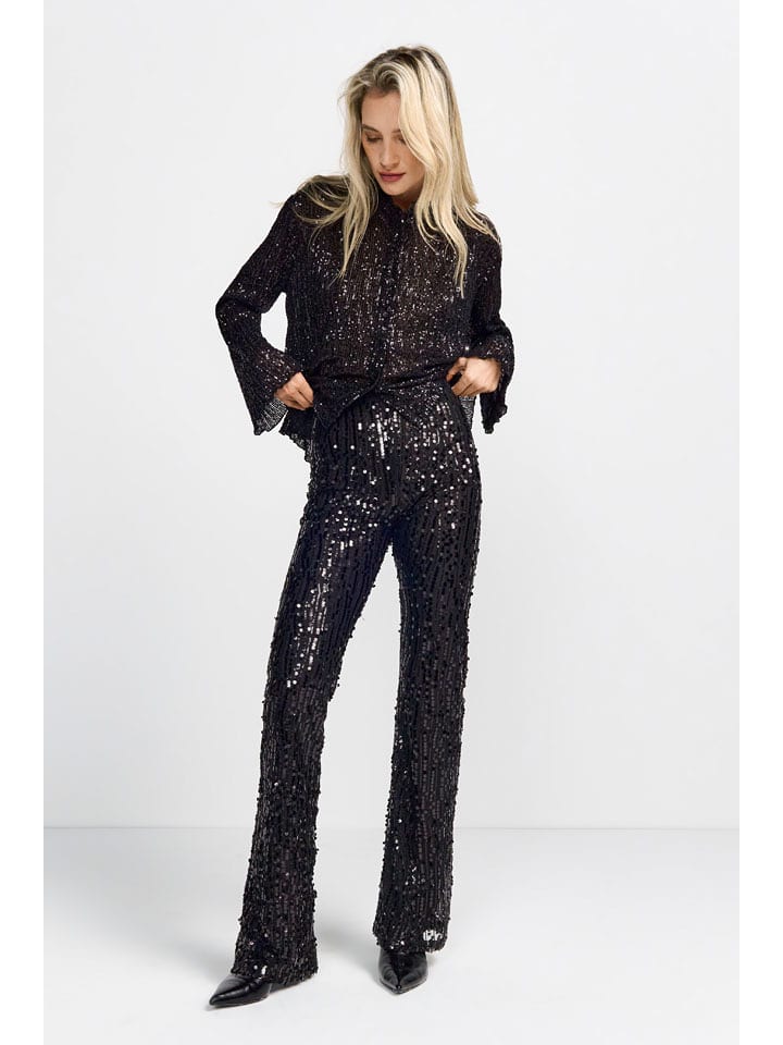 Rich & Royal Spodnie w kolorze czarnym z cekinami rozmiar: 40