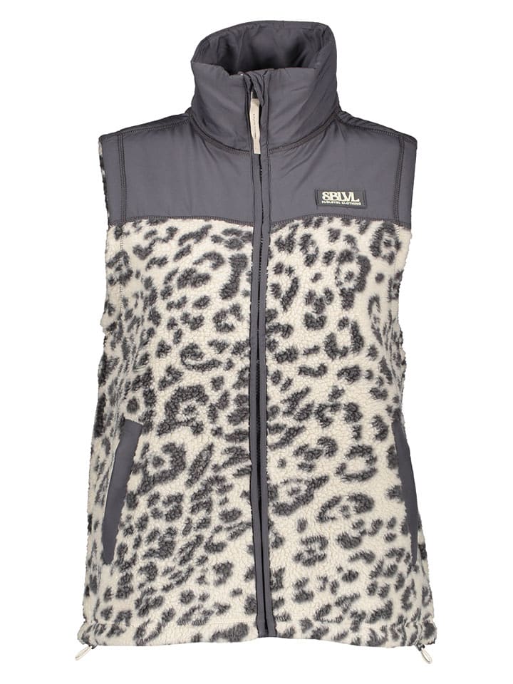 Sublevel Kamizelka pluszowa w kolorze antracytowo-kremowym rozmiar: S