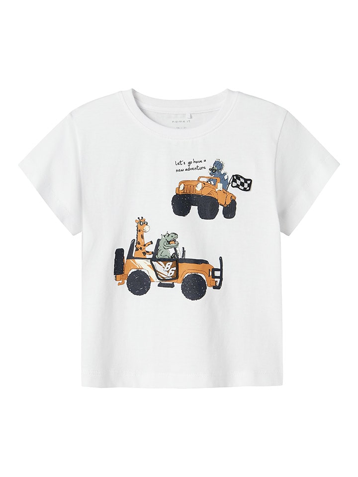 name it Koszulka "Huggi" w kolorze białym ze wzorem rozmiar: 98