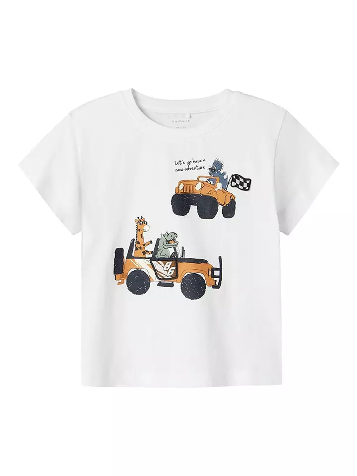 name it Koszulka "Huggi" w kolorze białym ze wzorem rozmiar: 98