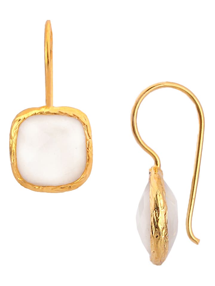L'Atelier de Gaia Pozłacane kolczyki z kamieniem księżycowym rozmiar: onesize