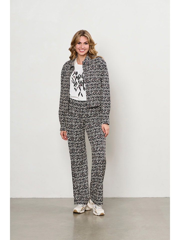 &Co Woman Spodnie "Patrice" w kolorze czarno-kremowym rozmiar: XL