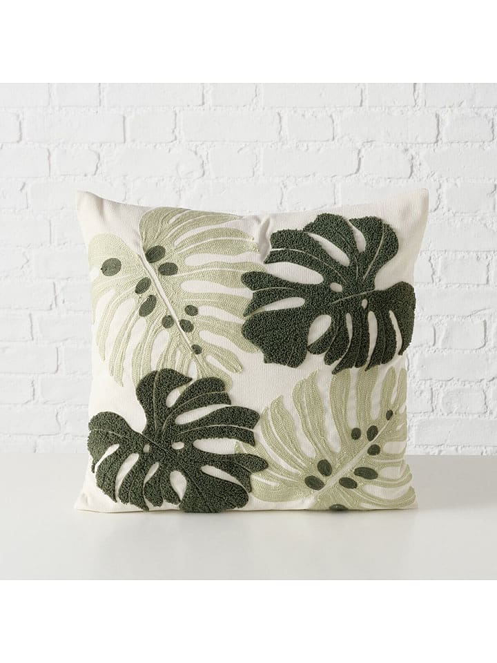 Boltze Poduszka "Dubia" w kolorze kremowo-zielonym - 45 x 45 cm rozmiar: onesize