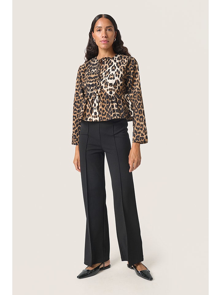 Soaked in Luxury Bluzka w kolorze biało-karmelowo-czarnym rozmiar: M
