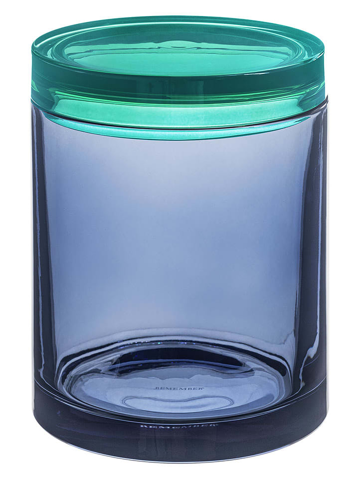 Remember Szklany pojemnik "L" w kolorze niebieskim - wys. 20 x Ø 15 cm rozmiar: onesize