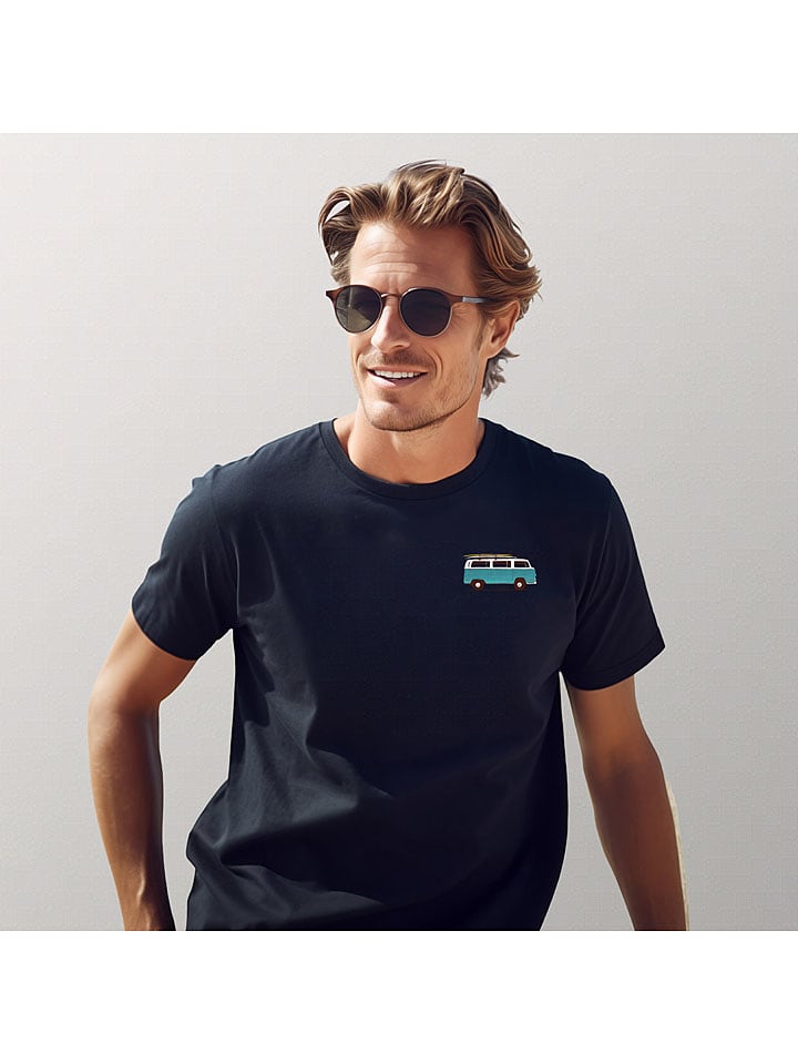 WOOOP Koszulka "Blue van" w kolorze granatowym rozmiar: XXL