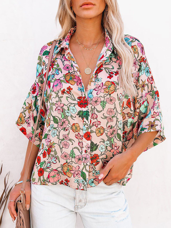 Milan Kiss Bluzka w kolorze różowym ze wzorem rozmiar: M