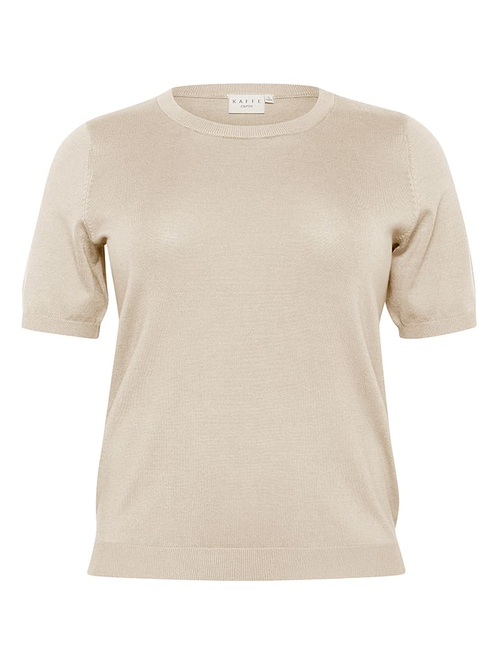 KAFFE curve Sweter w kolorze beżowym rozmiar: XL